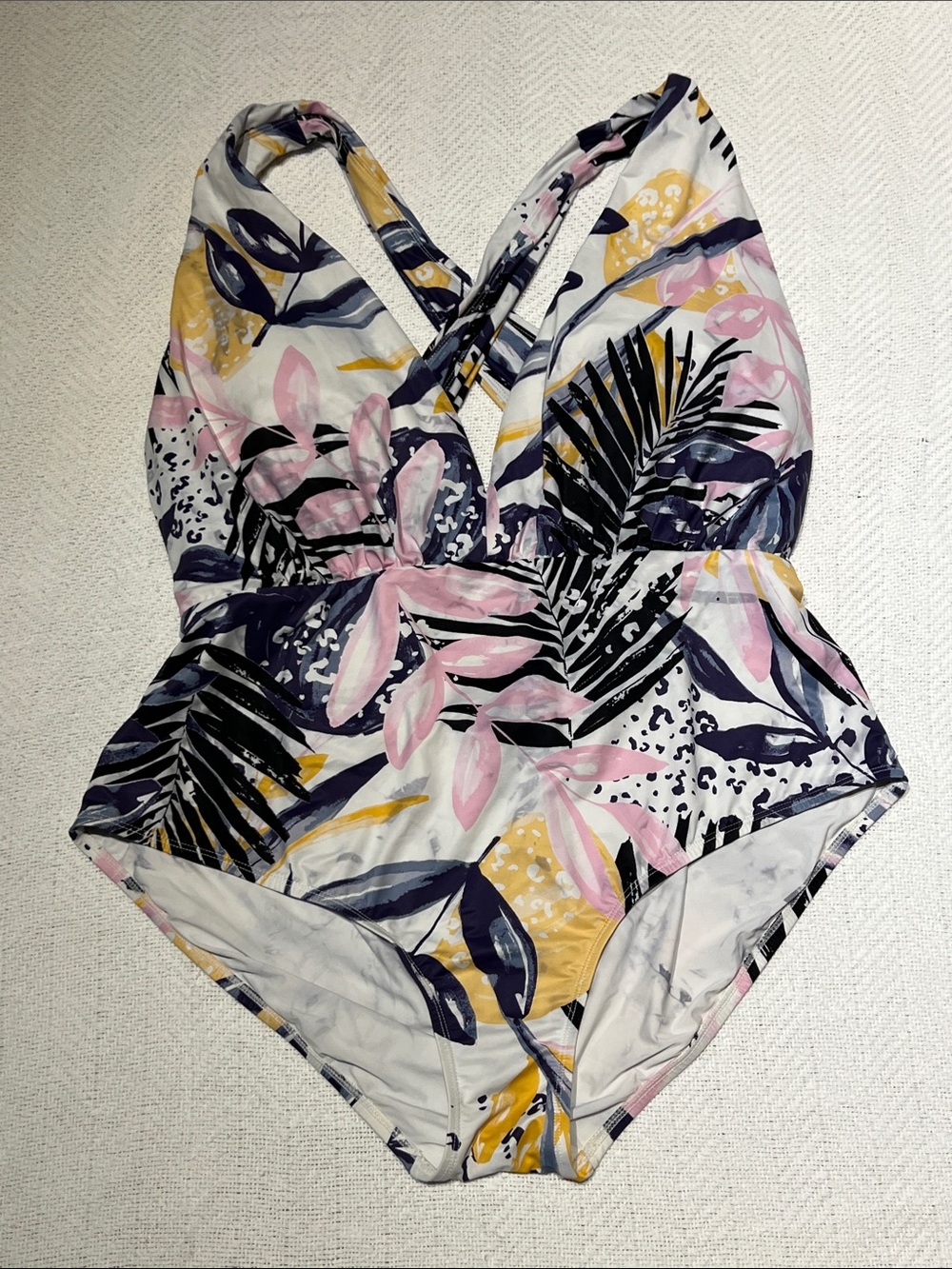 SwimRX Woman’s Deep Plunge Palm Beach Swimsuit Size 3XL